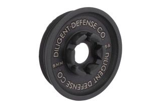 Diligent Defense graphite black 5.56 NATO suppressor end camp.